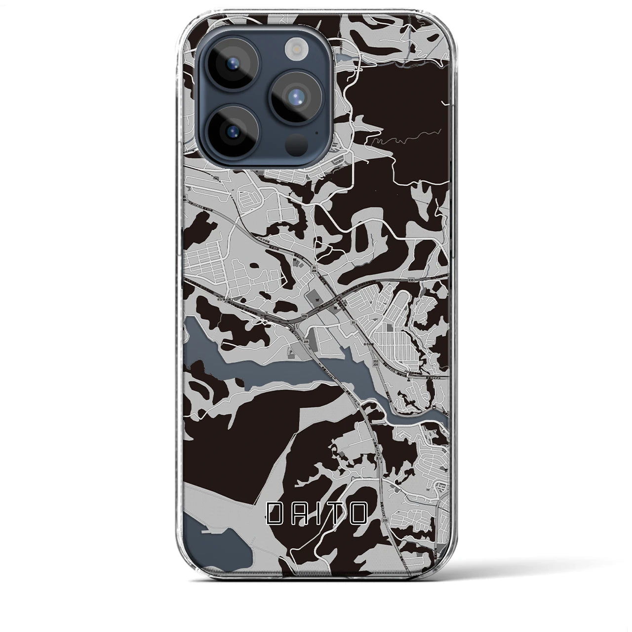 【大塔(長崎県)】地図柄iPhoneケース(クリアタイプ)