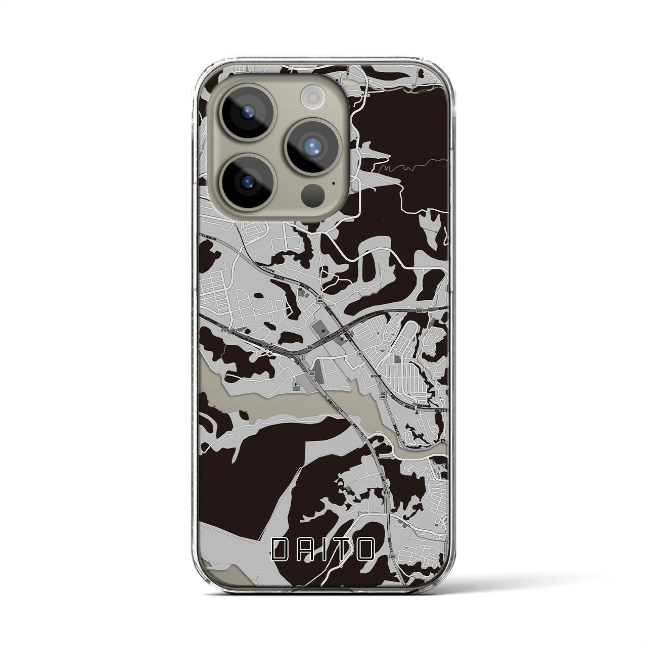 【大塔(長崎県)】地図柄iPhoneケース(クリアタイプ)