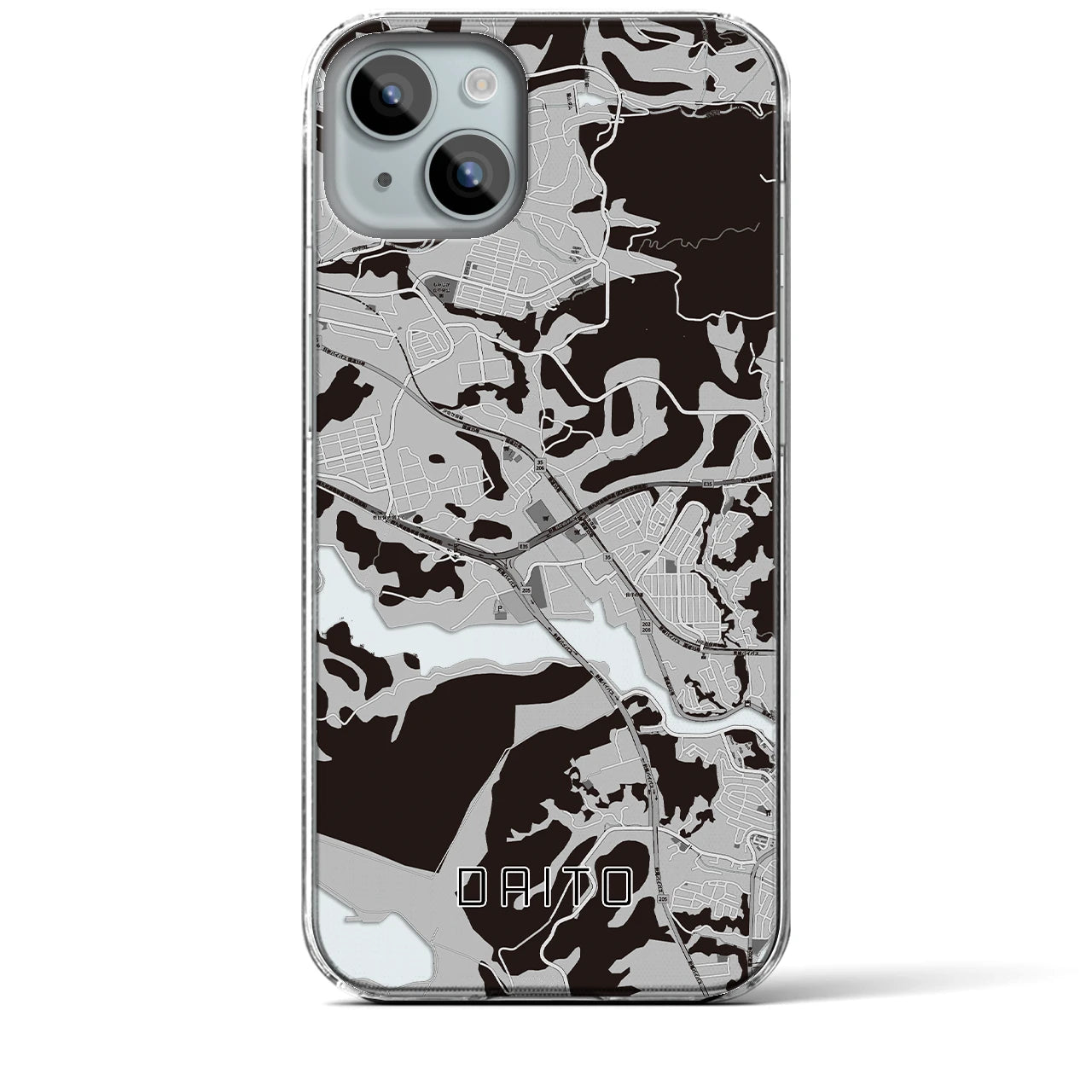 【大塔(長崎県)】地図柄iPhoneケース(クリアタイプ)