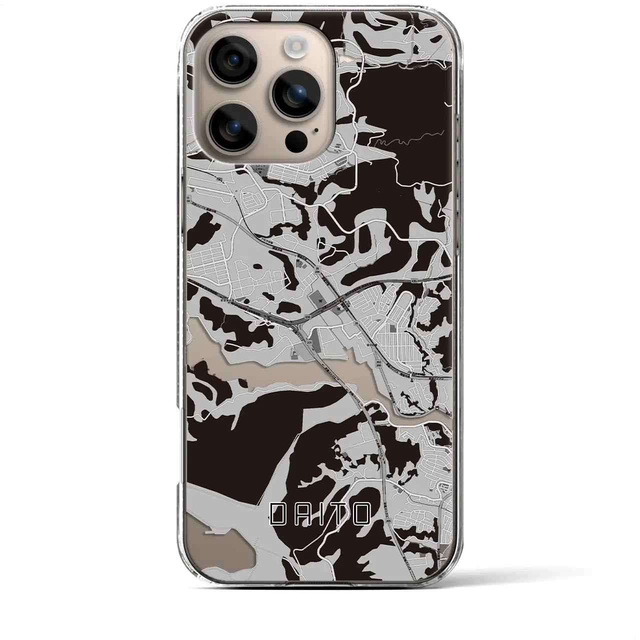 【大塔(長崎県)】地図柄iPhoneケース(クリアタイプ)