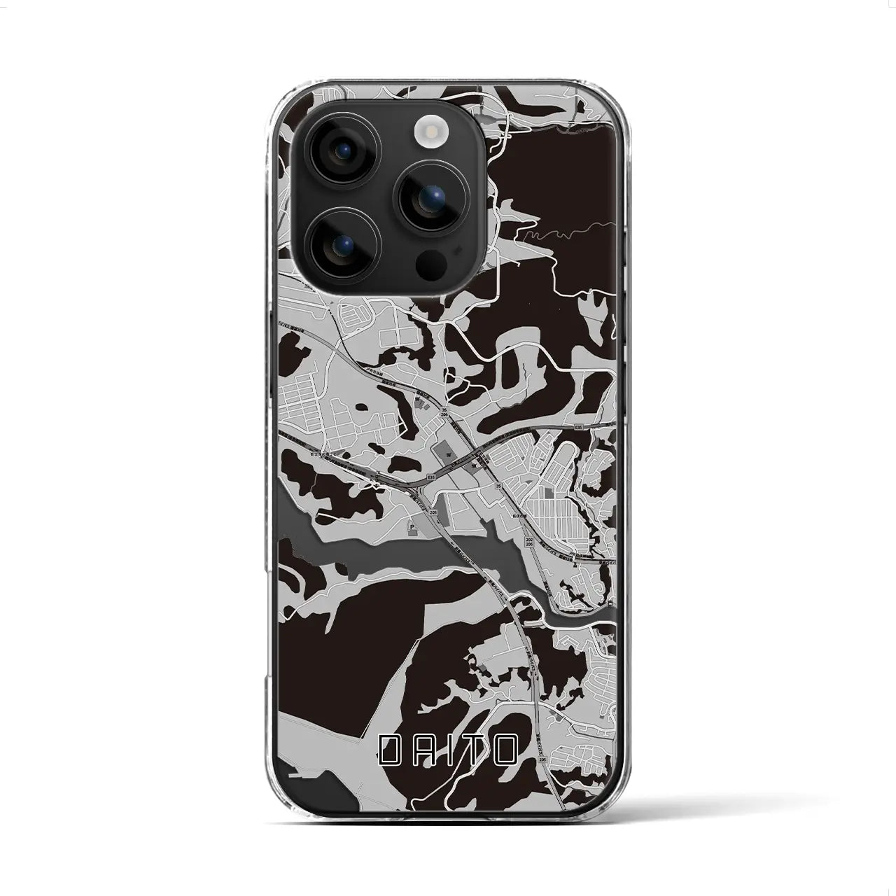 【大塔(長崎県)】地図柄iPhoneケース(クリアタイプ)