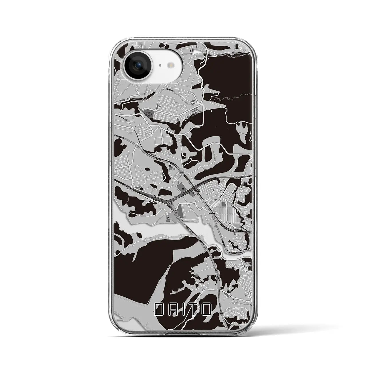 【大塔(長崎県)】地図柄iPhoneケース(クリアタイプ)