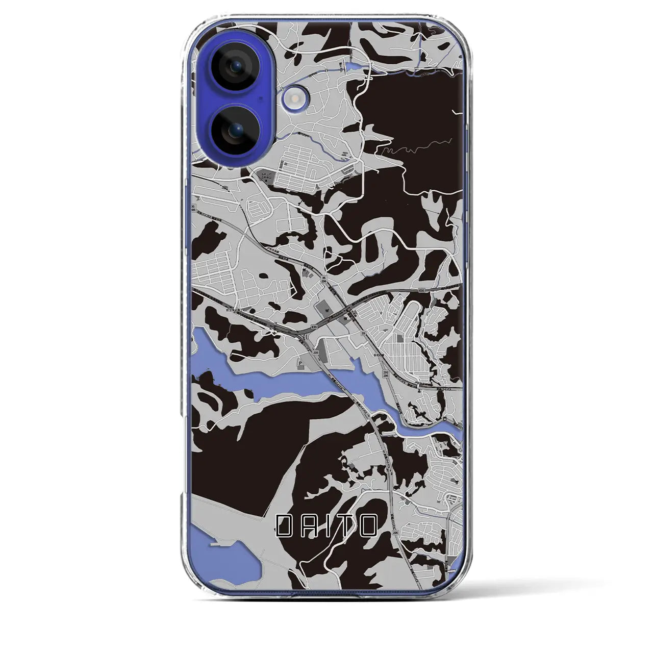 【大塔(長崎県)】地図柄iPhoneケース(クリアタイプ)