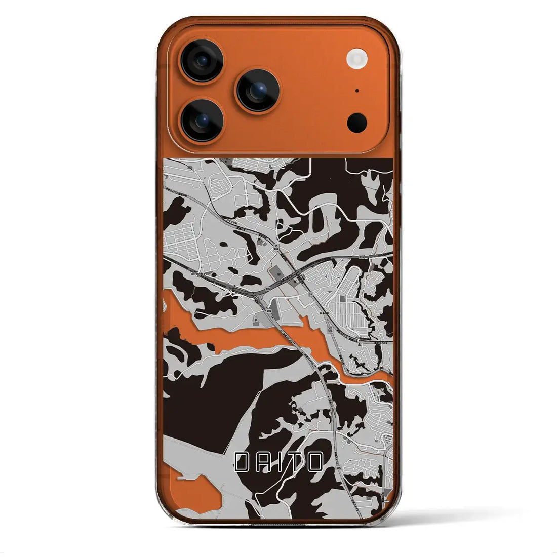 【大塔(長崎県)】地図柄iPhoneケース(クリアタイプ)