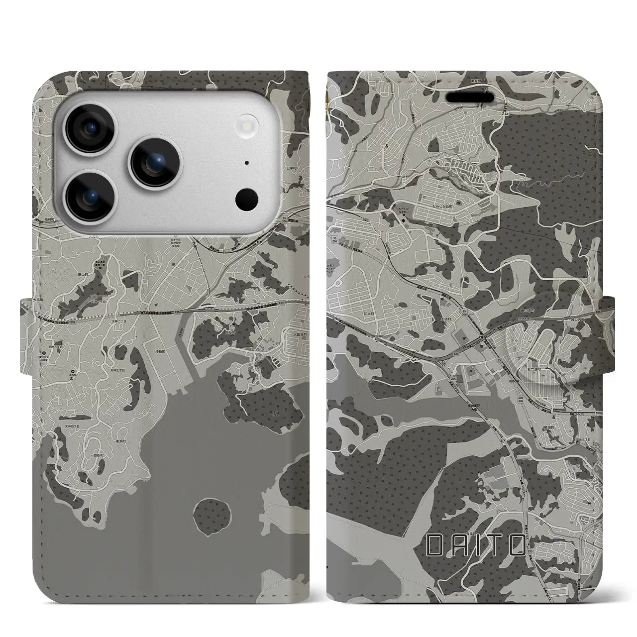 【大塔(長崎県)】地図柄iPhoneケース(手帳タイプ)