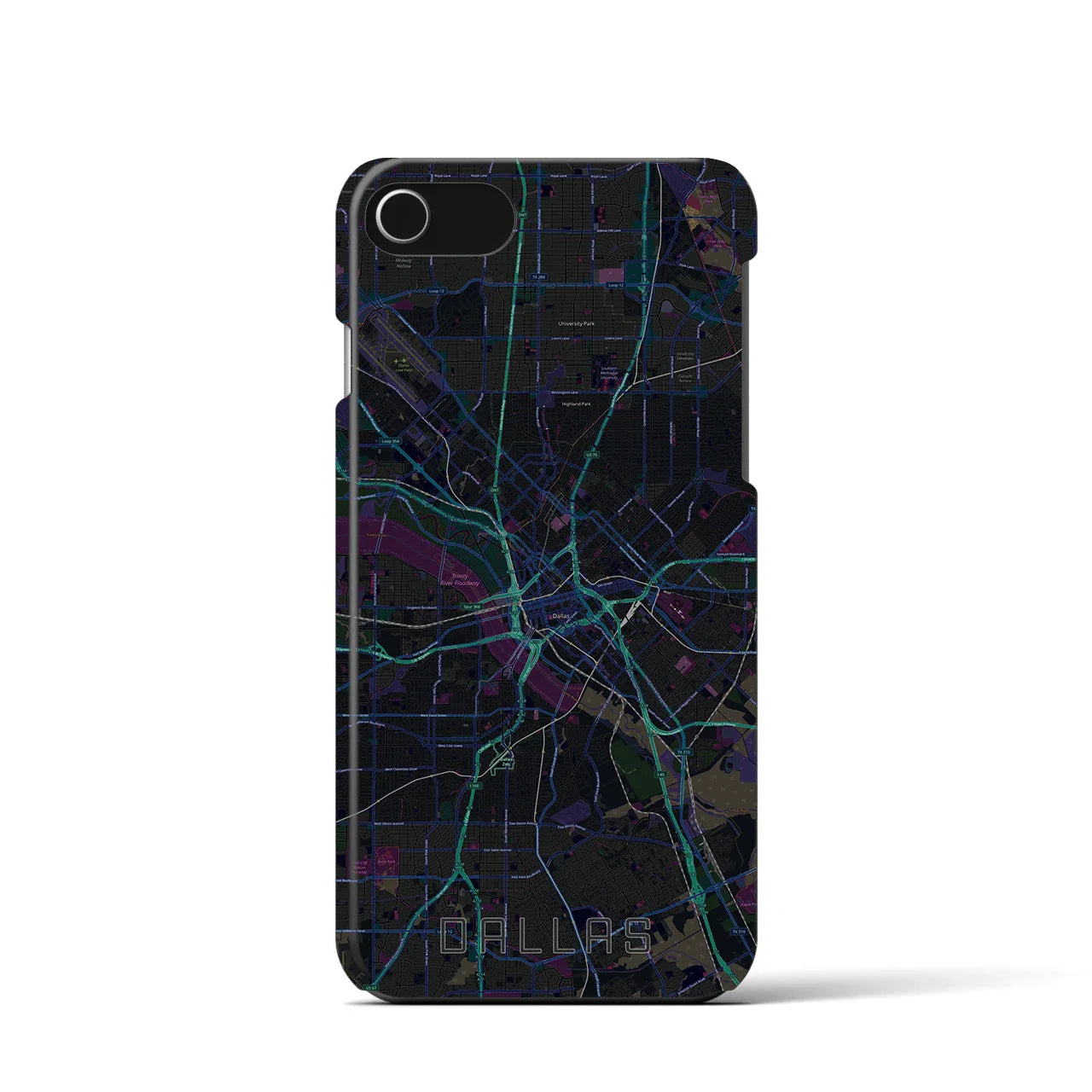 【ダラス(アメリカ)】地図柄iPhoneケース(バックカバータイプ)
