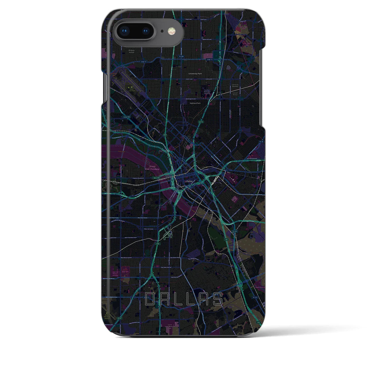 【ダラス(アメリカ)】地図柄iPhoneケース(バックカバータイプ)