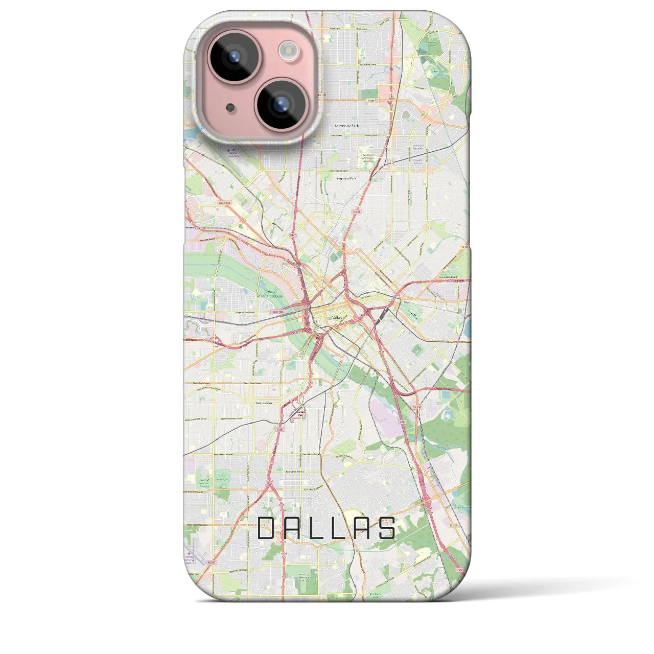 【ダラス(アメリカ)】地図柄iPhoneケース(バックカバータイプ)