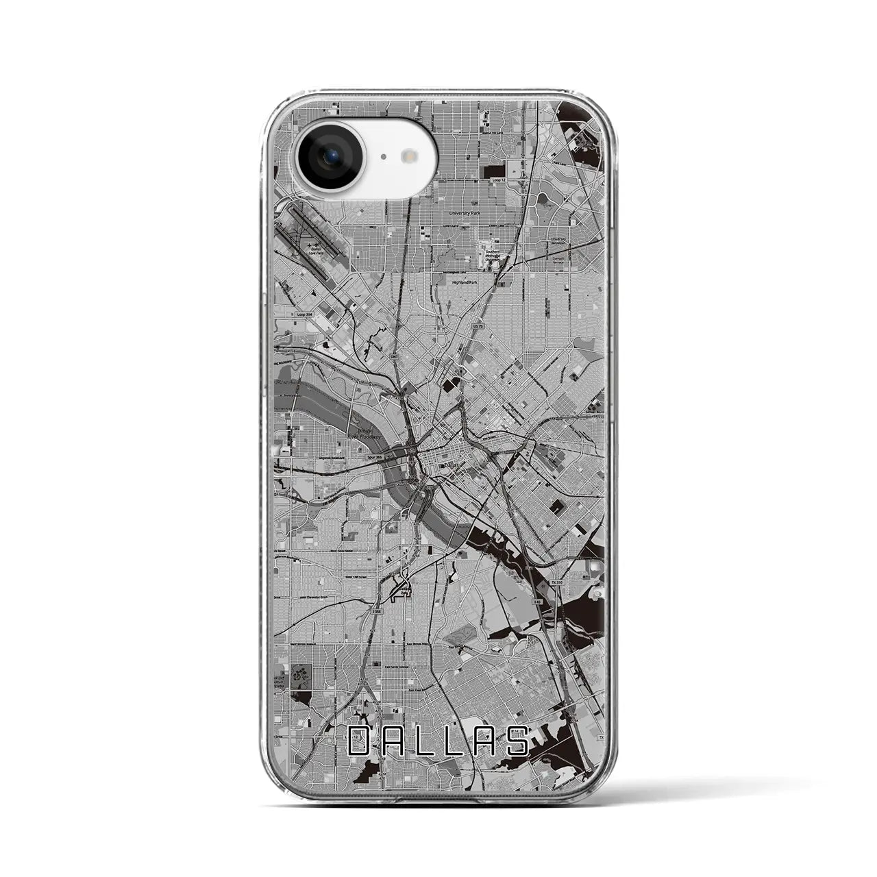 【ダラス(アメリカ)】地図柄iPhoneケース(クリアタイプ)