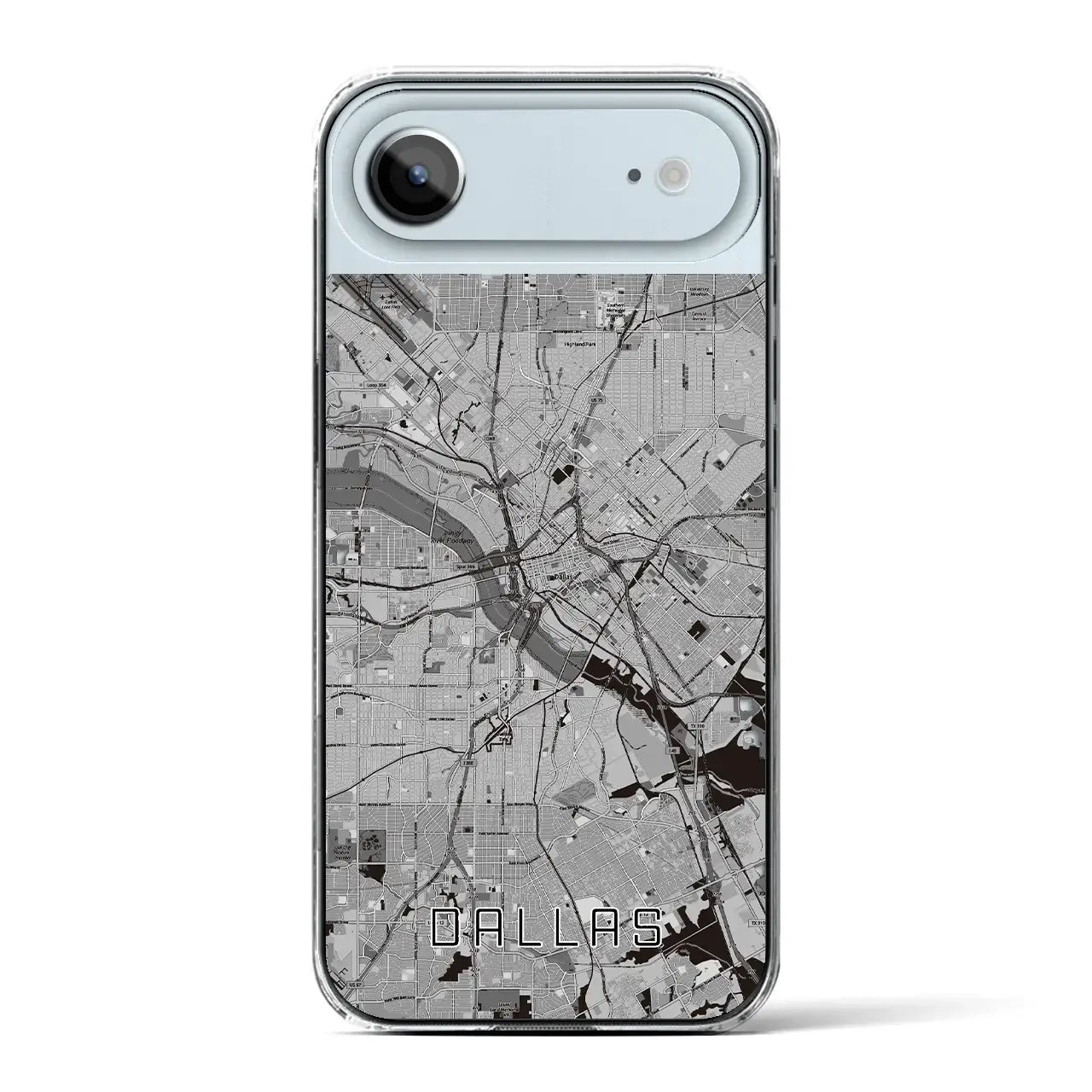 【ダラス(アメリカ)】地図柄iPhoneケース(クリアタイプ)