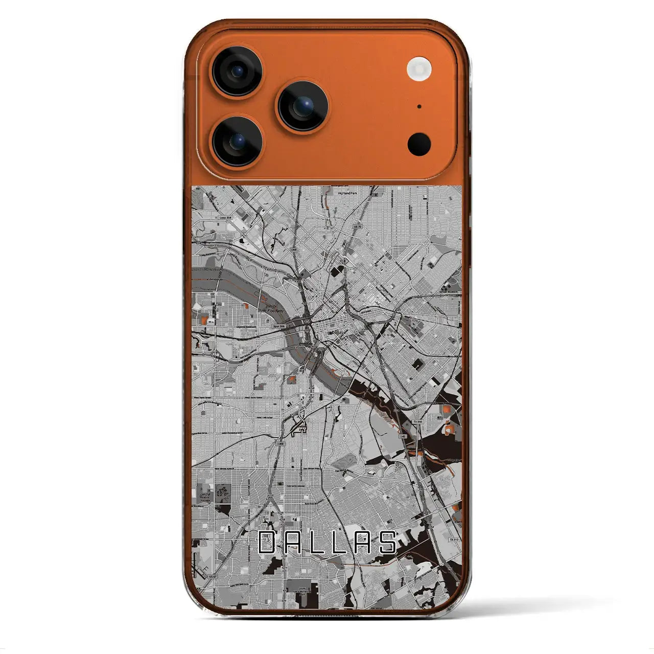 【ダラス(アメリカ)】地図柄iPhoneケース(クリアタイプ)