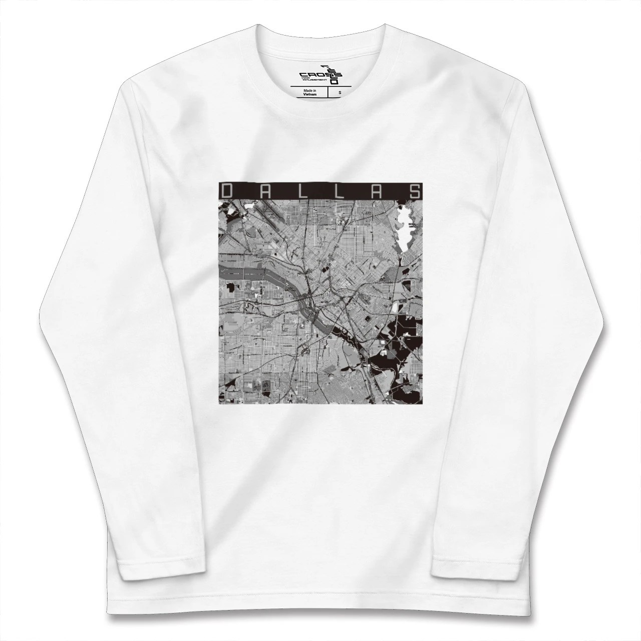 【ダラス(アメリカ)】地図柄ロングスリーブTシャツ