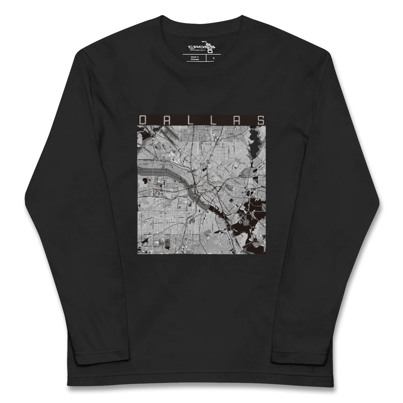 【ダラス(アメリカ)】地図柄ロングスリーブTシャツ