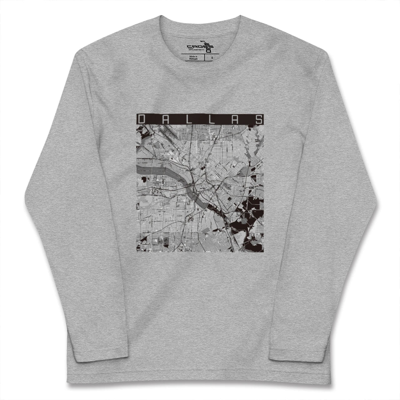 【ダラス(アメリカ)】地図柄ロングスリーブTシャツ