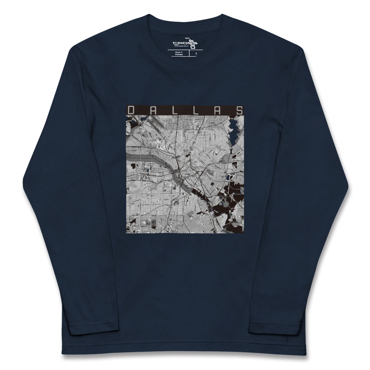 【ダラス(アメリカ)】地図柄ロングスリーブTシャツ