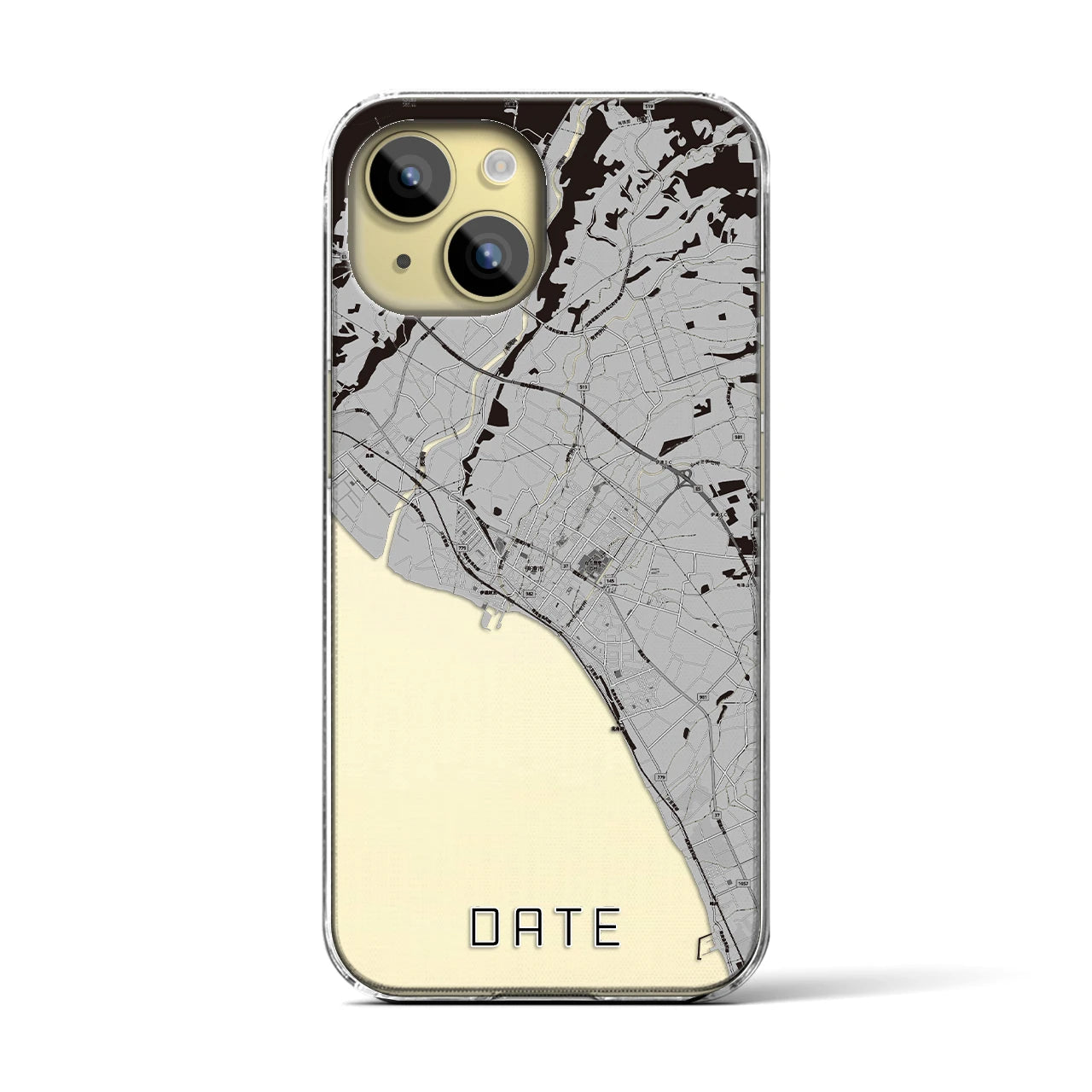 【伊達(北海道)】地図柄iPhoneケース(クリアタイプ)