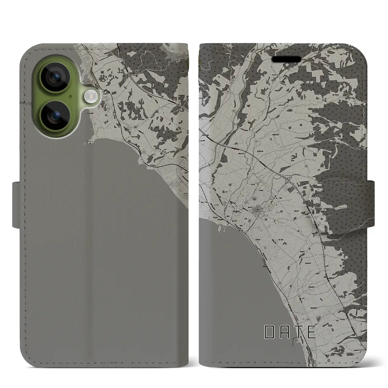 【伊達(北海道)】地図柄iPhoneケース(手帳タイプ)