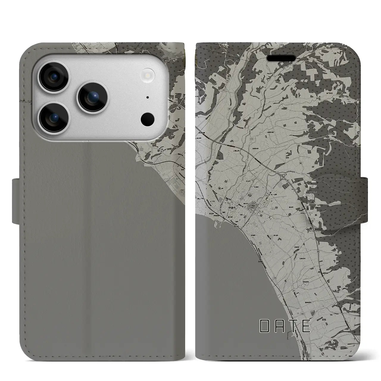 【伊達(北海道)】地図柄iPhoneケース(手帳タイプ)