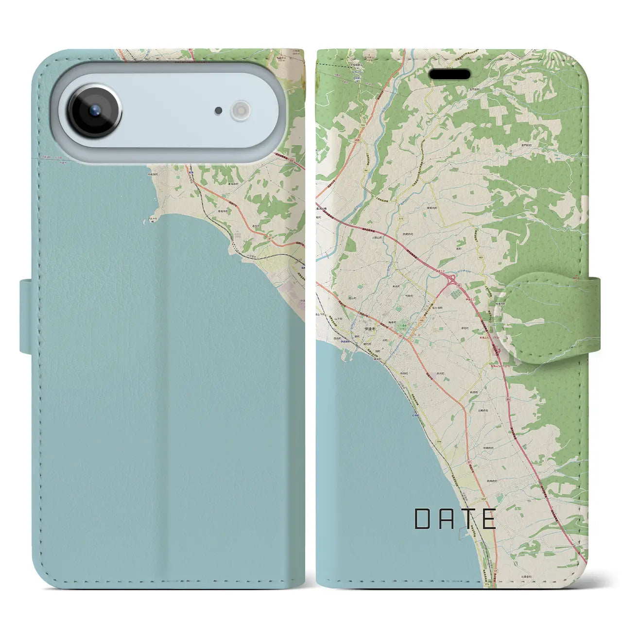【伊達(北海道)】地図柄iPhoneケース(手帳タイプ)ナチュラル・iPhone 17 Pro Max 用
