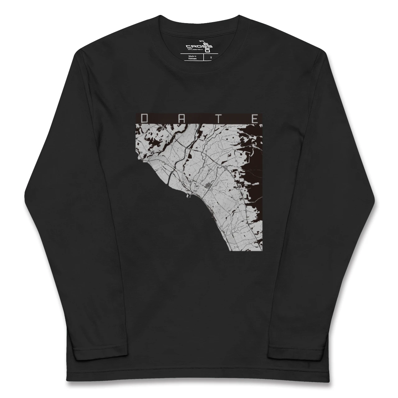 【伊達(北海道)(北海道)】地図柄ロングスリーブTシャツ