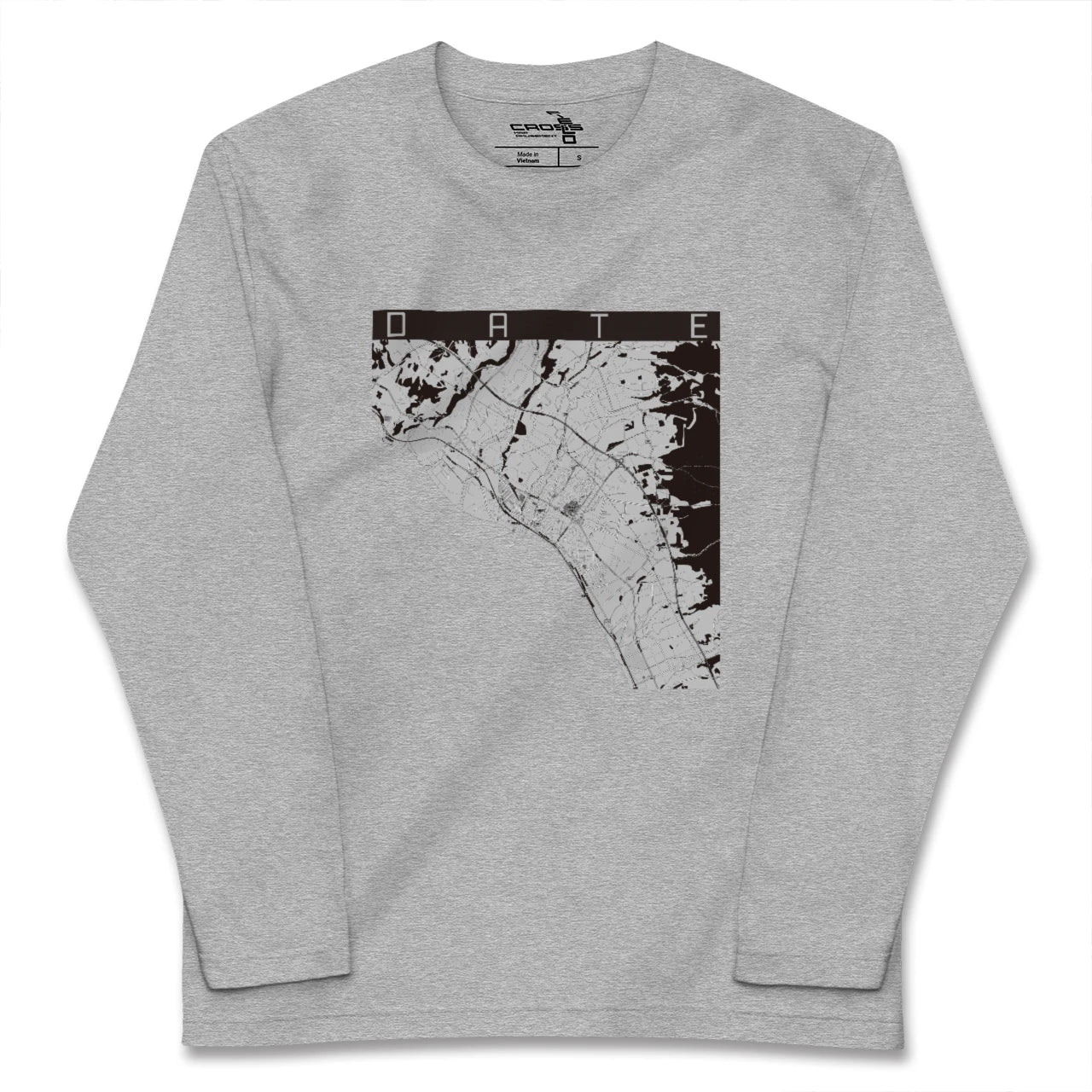 【伊達(北海道)(北海道)】地図柄ロングスリーブTシャツ