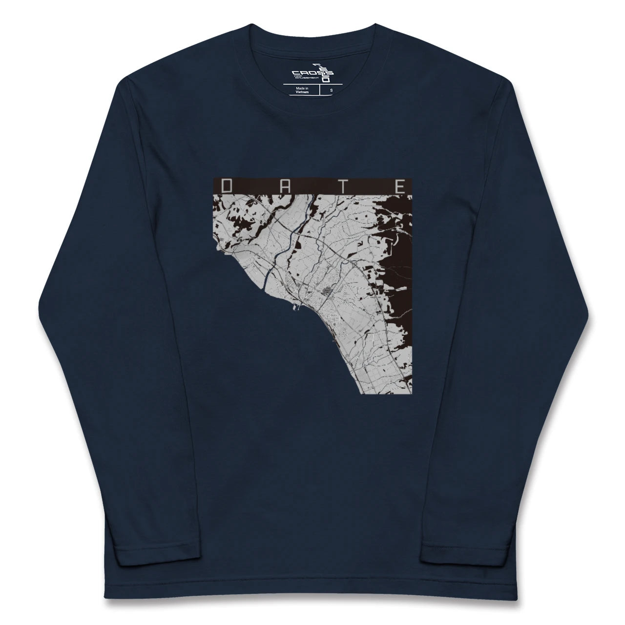 【伊達(北海道)(北海道)】地図柄ロングスリーブTシャツ