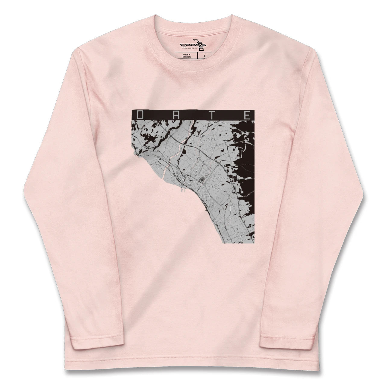 【伊達(北海道)(北海道)】地図柄ロングスリーブTシャツ