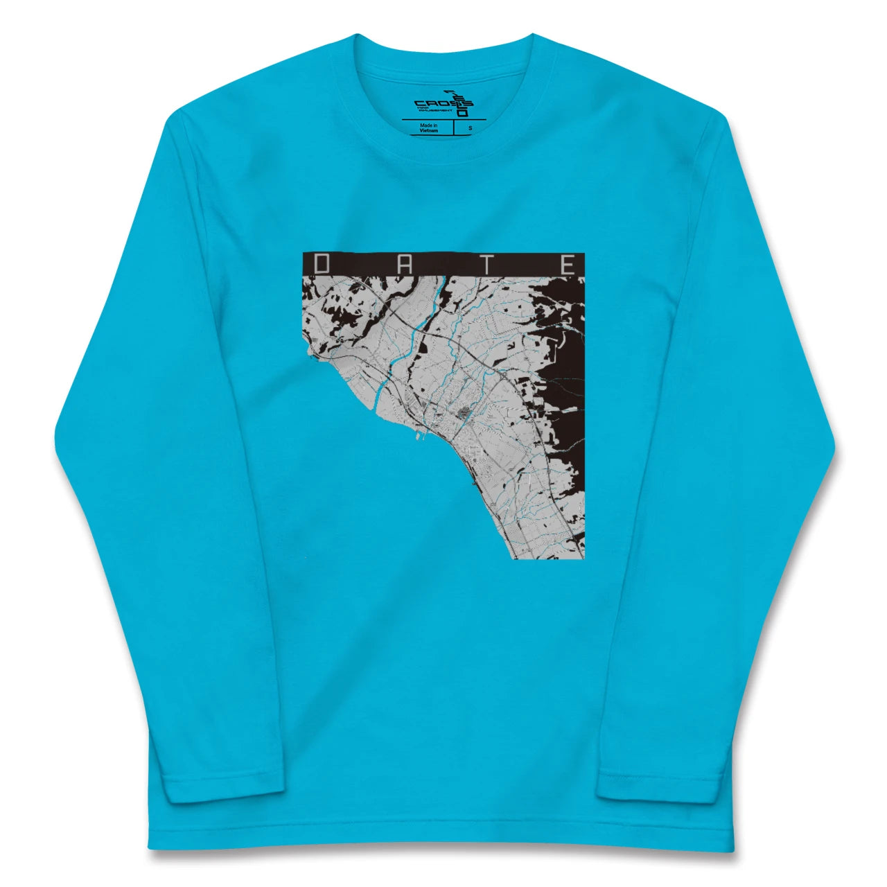 【伊達(北海道)(北海道)】地図柄ロングスリーブTシャツ
