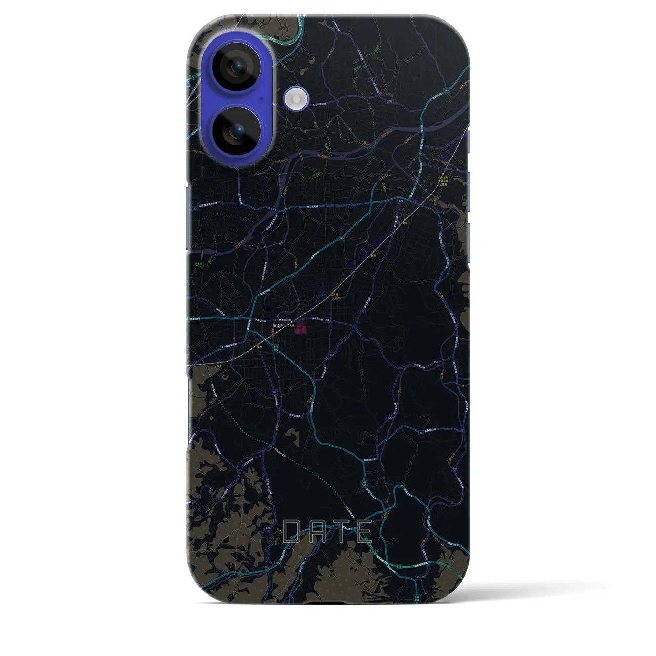 【伊達(福島県)】地図柄iPhoneケース(バックカバータイプ)