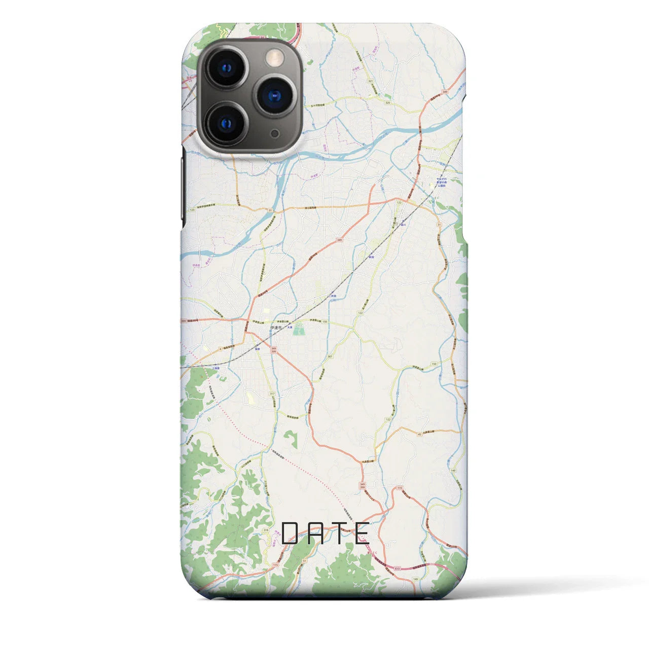 【伊達(福島県)】地図柄iPhoneケース(バックカバータイプ)