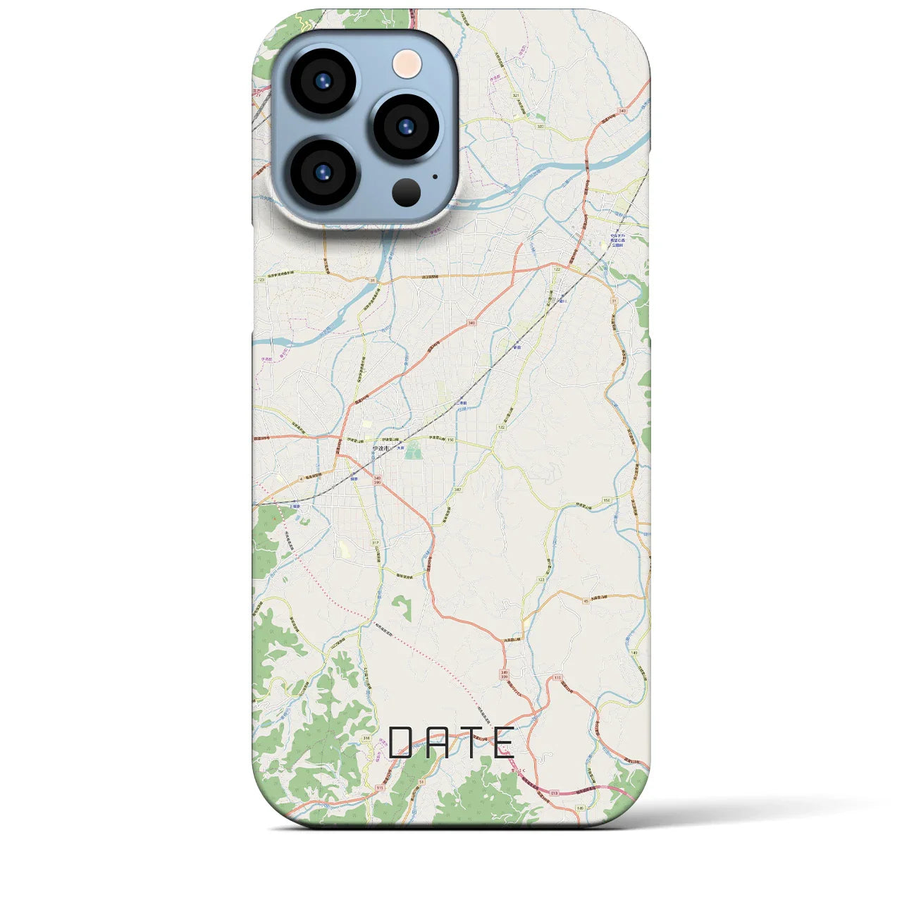 【伊達(福島県)】地図柄iPhoneケース(バックカバータイプ)