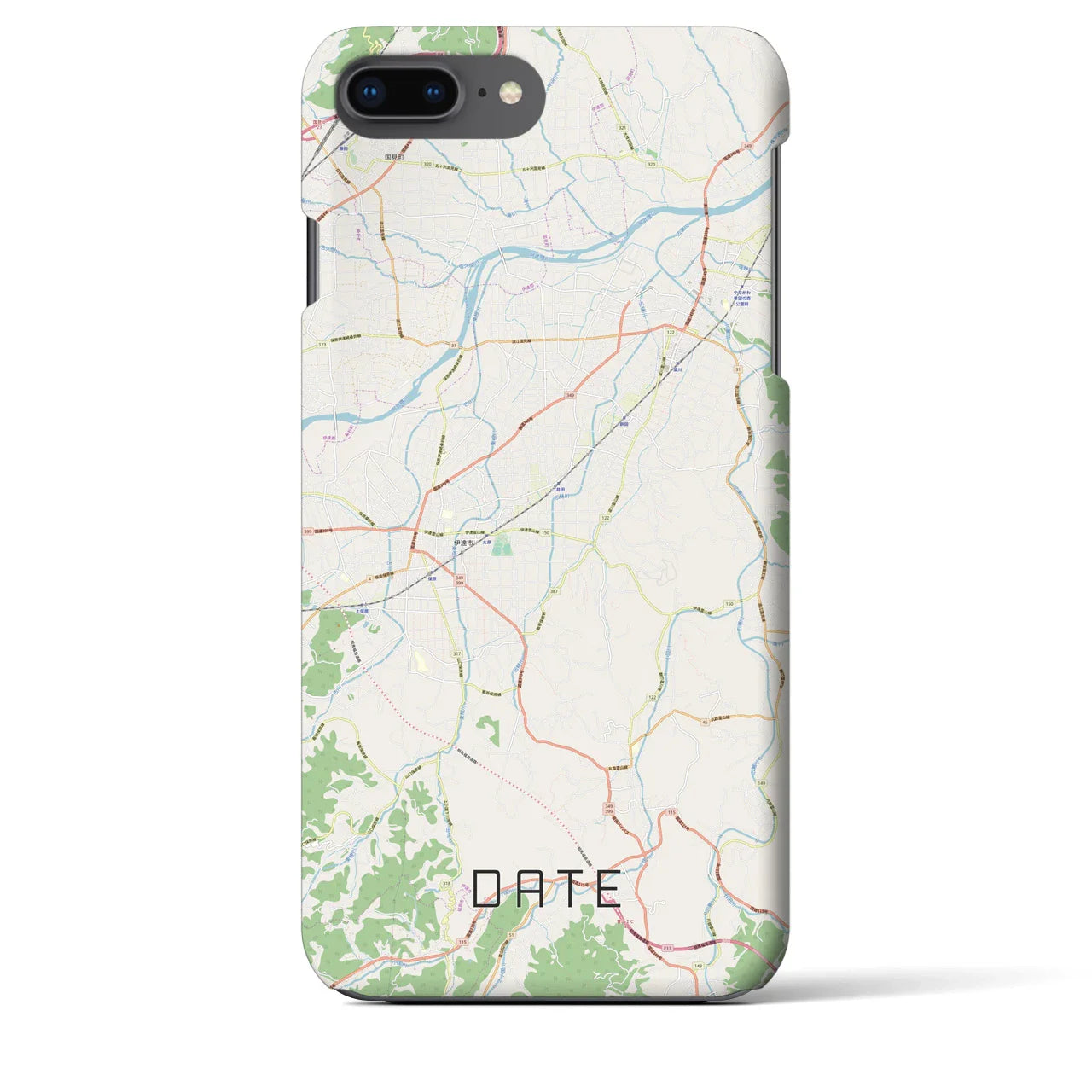【伊達(福島県)】地図柄iPhoneケース(バックカバータイプ)