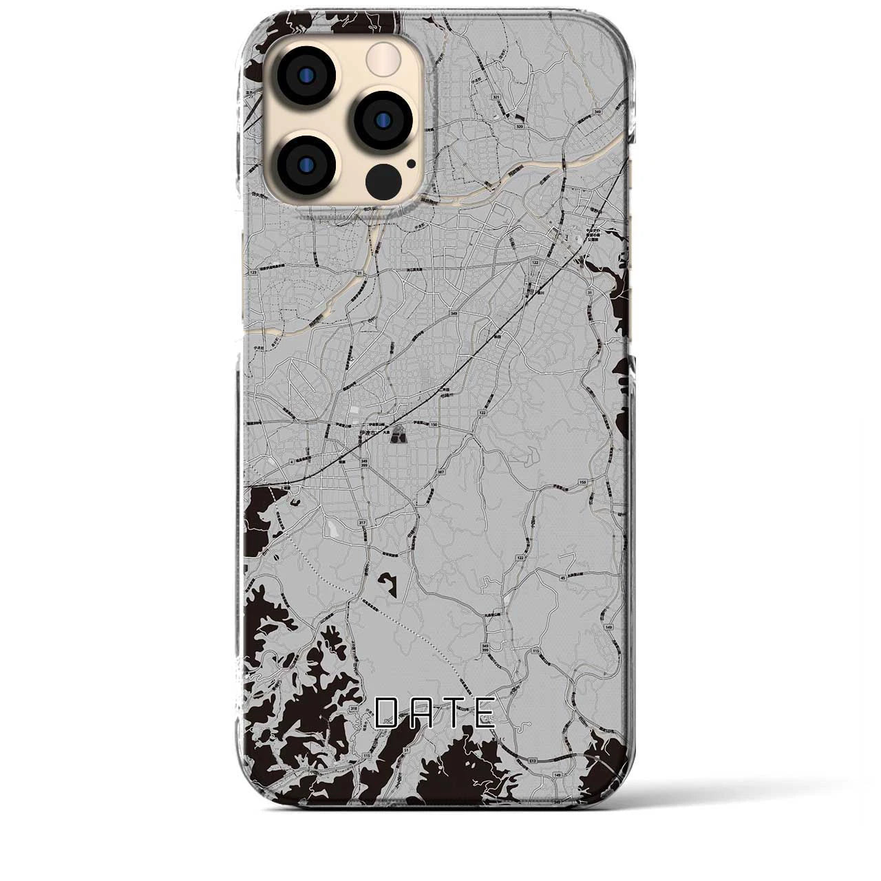 【伊達(福島県)】地図柄iPhoneケース(クリアタイプ)