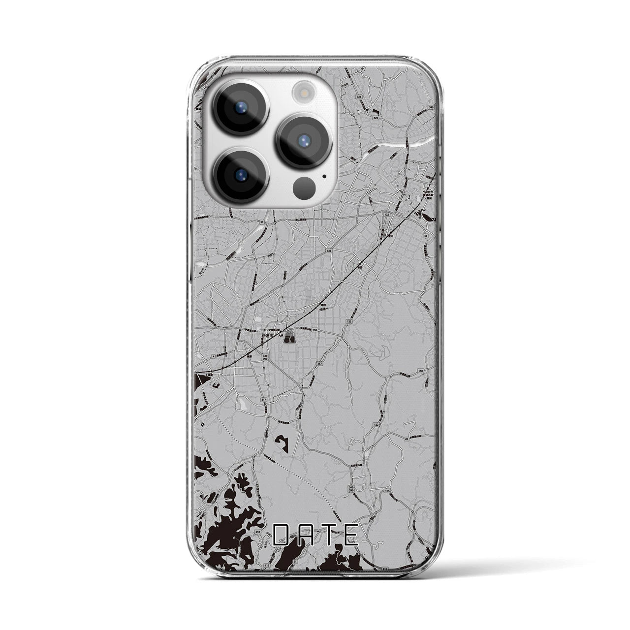 【伊達(福島県)】地図柄iPhoneケース(クリアタイプ)