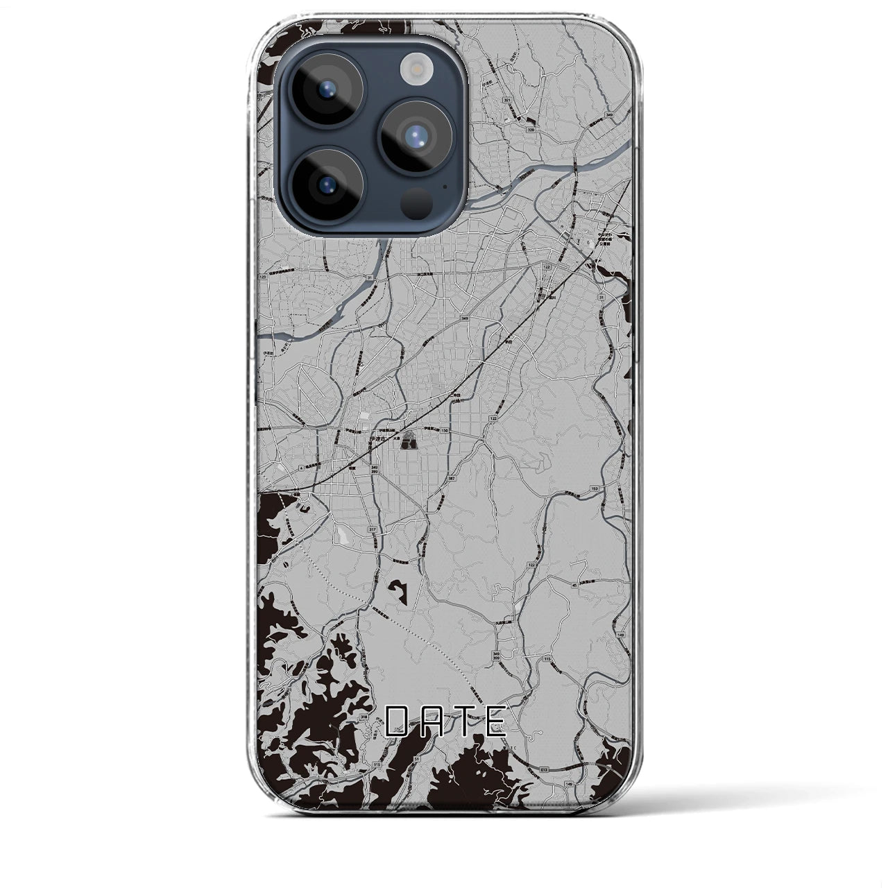 【伊達(福島県)】地図柄iPhoneケース(クリアタイプ)
