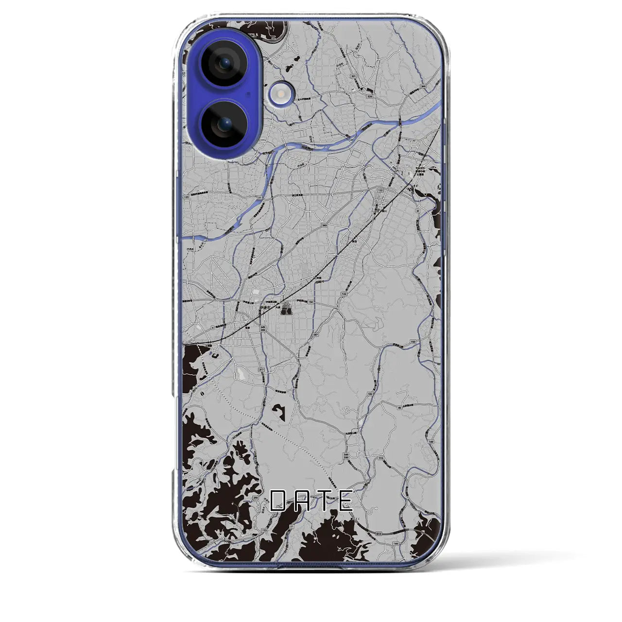 【伊達(福島県)】地図柄iPhoneケース(クリアタイプ)