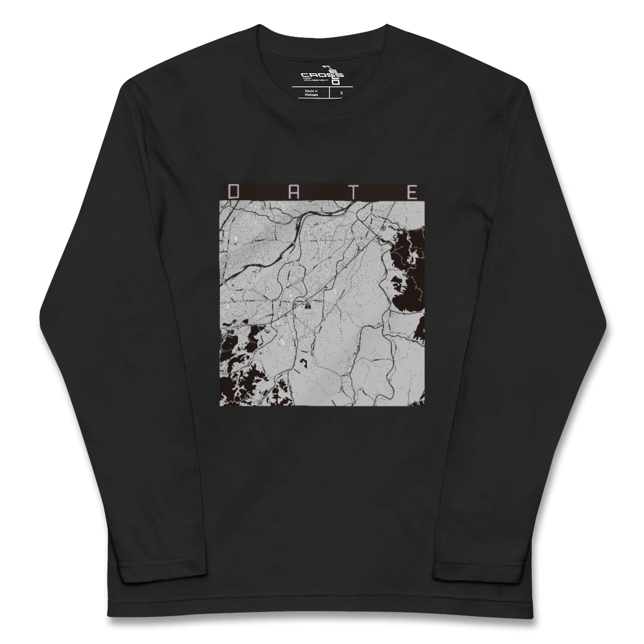 【伊達(福島県)(福島県)】地図柄ロングスリーブTシャツ