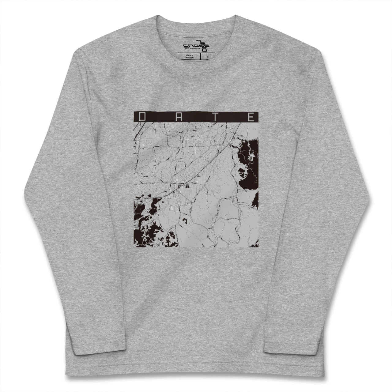 【伊達(福島県)(福島県)】地図柄ロングスリーブTシャツ