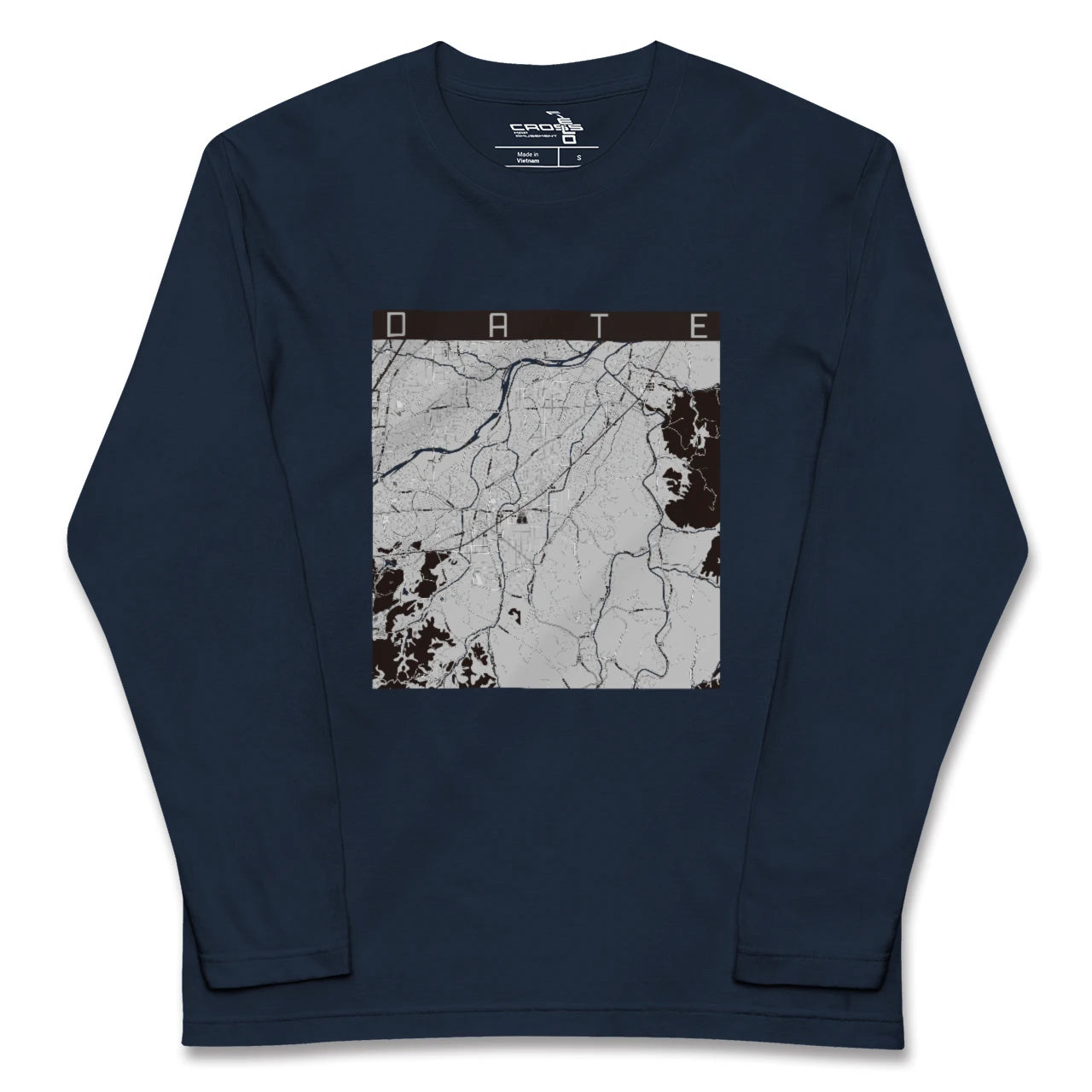 【伊達(福島県)(福島県)】地図柄ロングスリーブTシャツ