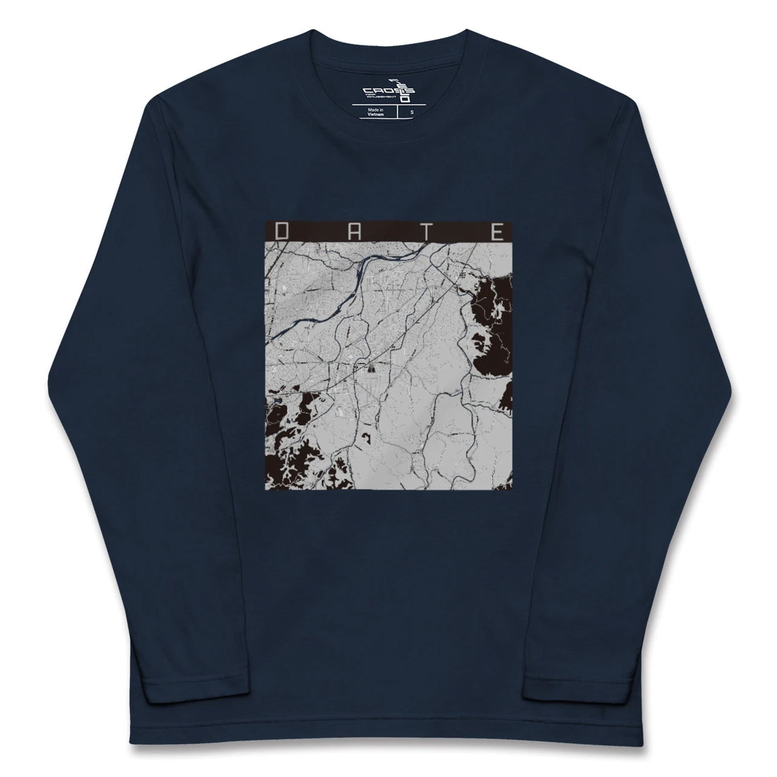 【伊達(福島県)(福島県)】地図柄ロングスリーブTシャツ