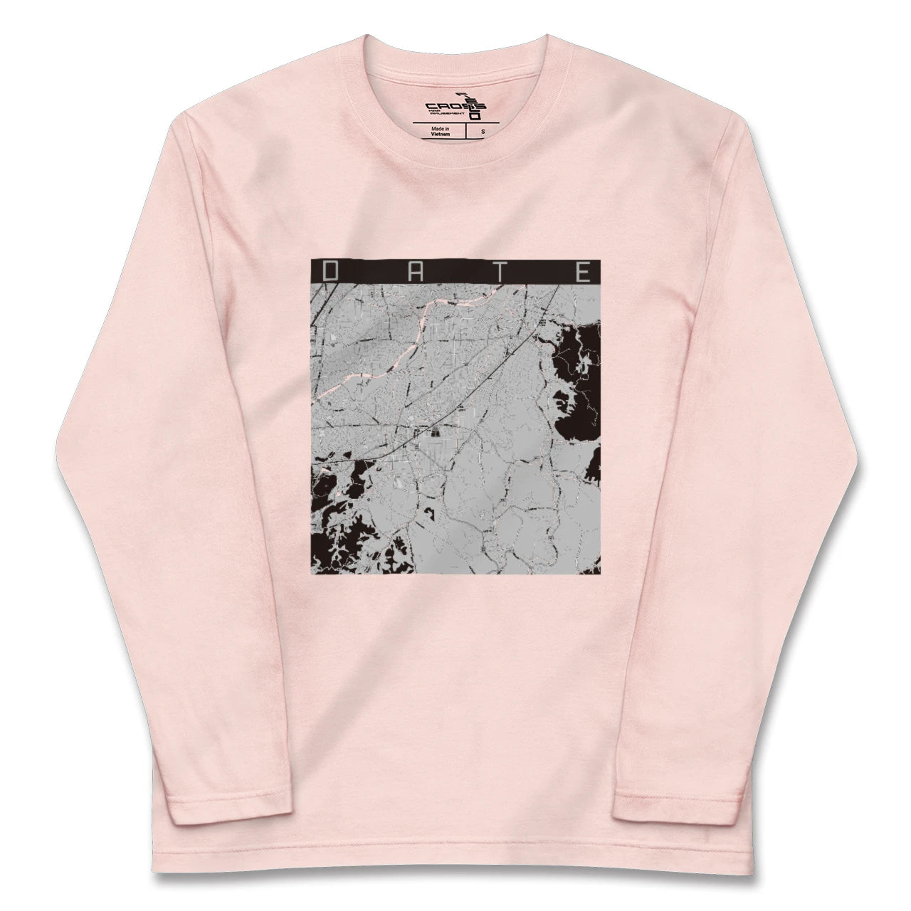 【伊達(福島県)(福島県)】地図柄ロングスリーブTシャツ