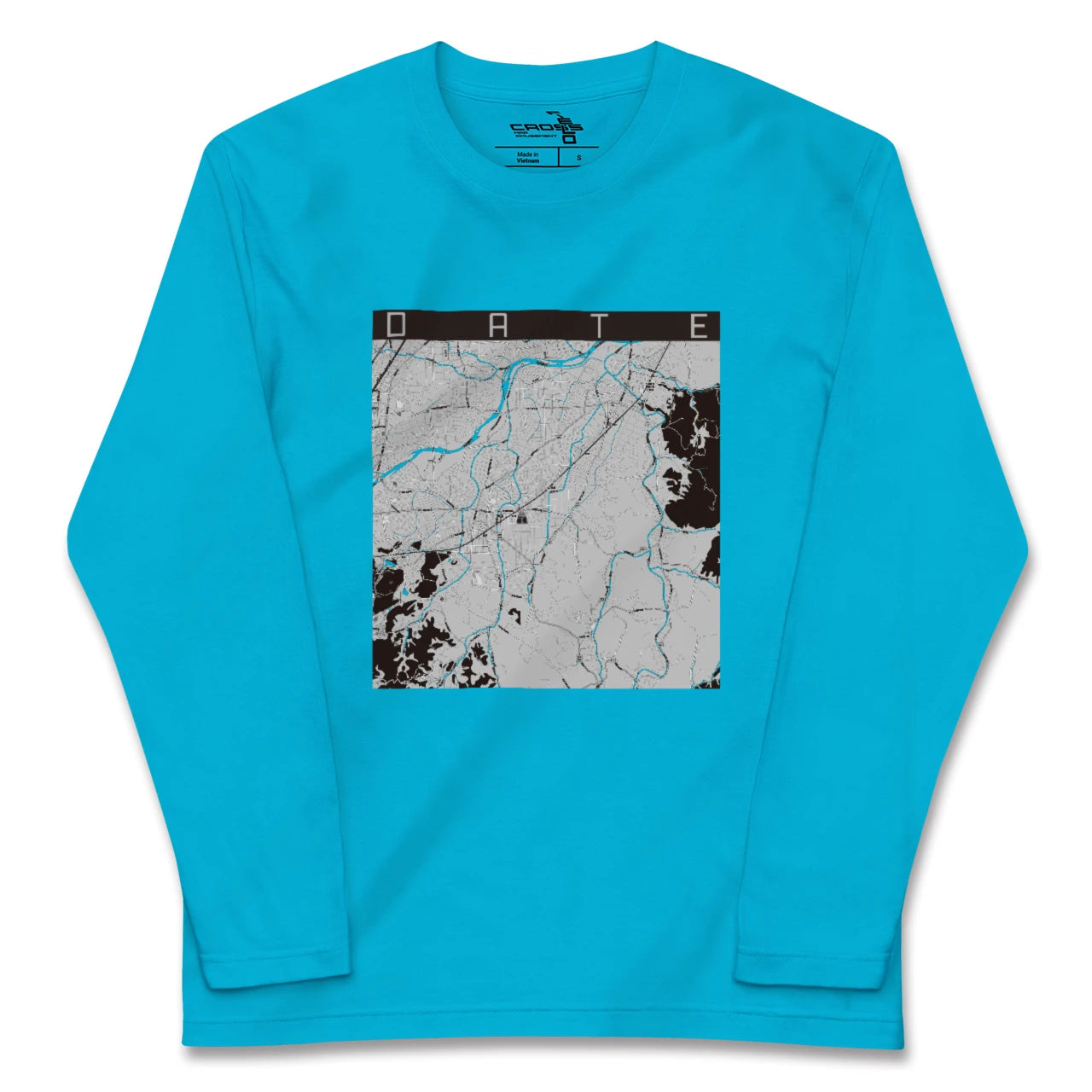【伊達(福島県)(福島県)】地図柄ロングスリーブTシャツ