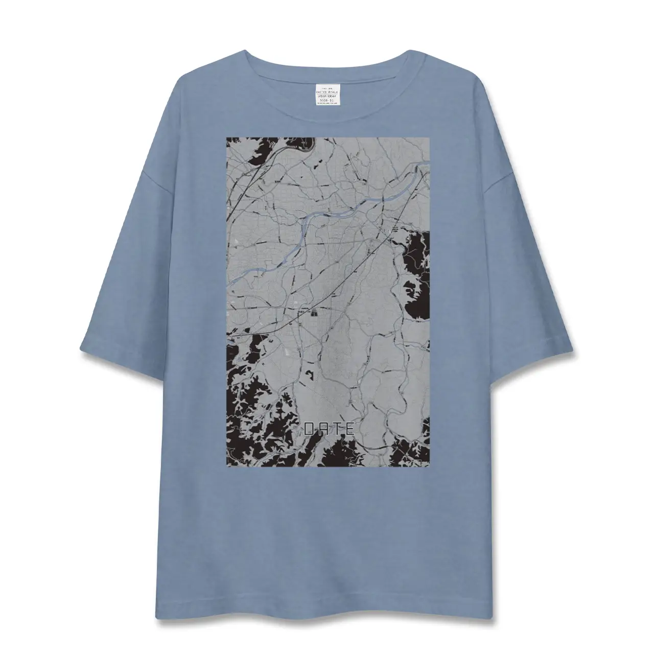 【伊達(福島県)(福島県)】地図柄ビッグシルエットTシャツ