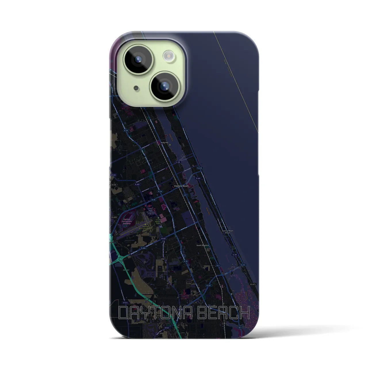 【デイトナビーチ(アメリカ)】地図柄iPhoneケース(バックカバータイプ)