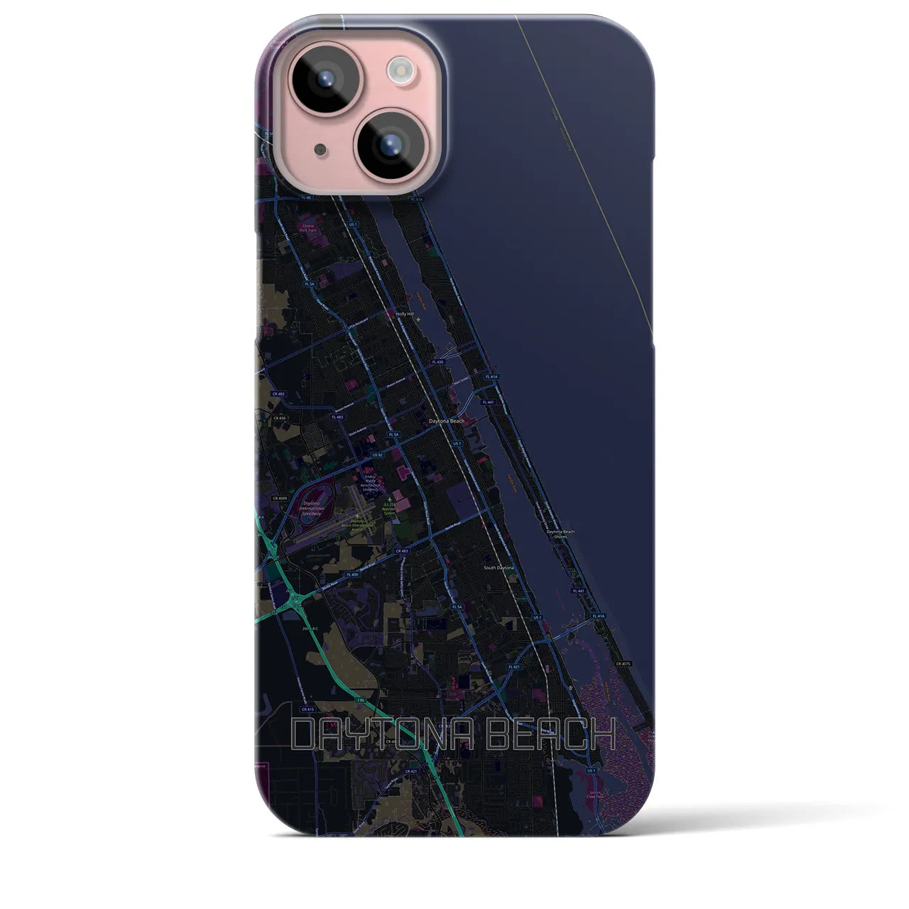【デイトナビーチ(アメリカ)】地図柄iPhoneケース(バックカバータイプ)