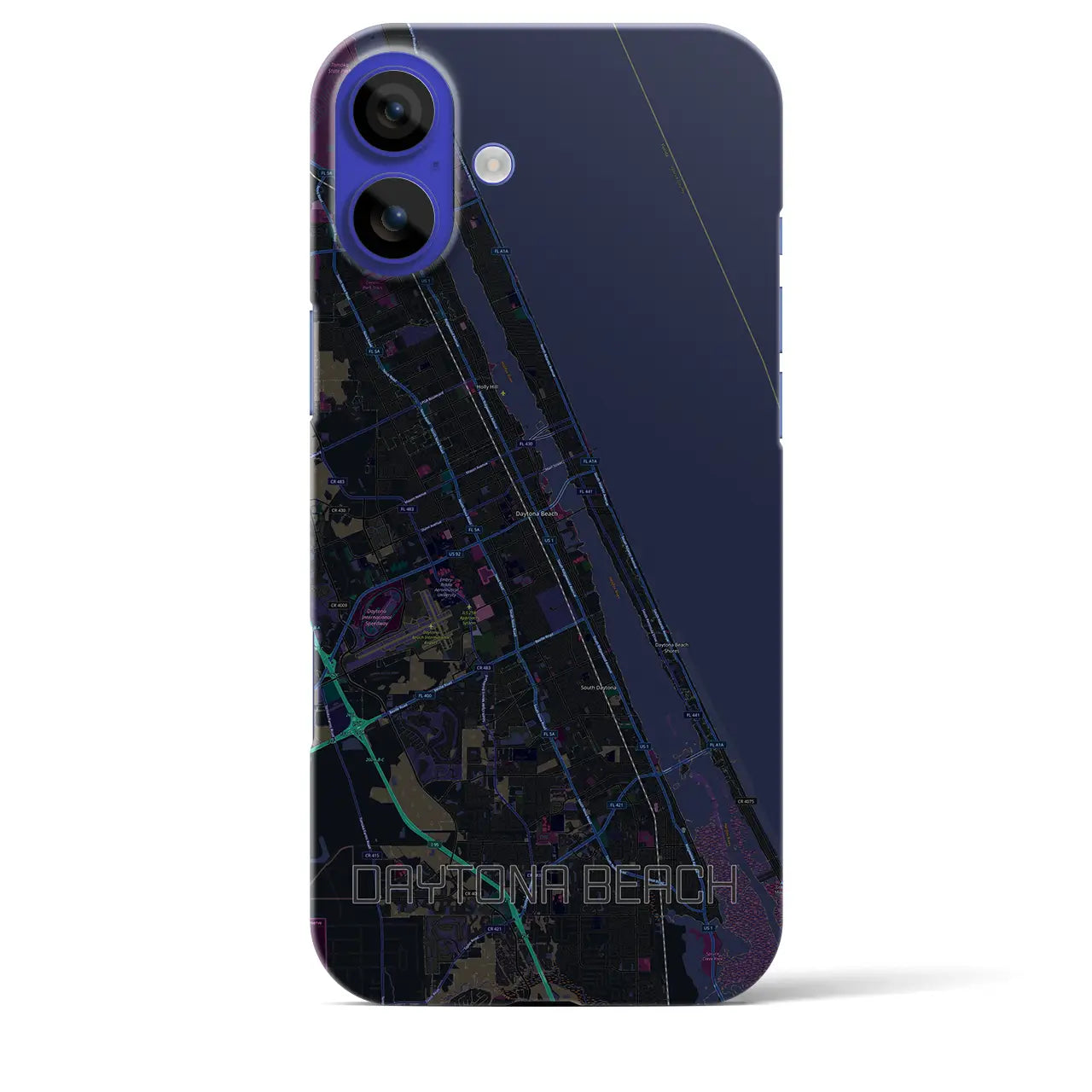 【デイトナビーチ(アメリカ)】地図柄iPhoneケース(バックカバータイプ)