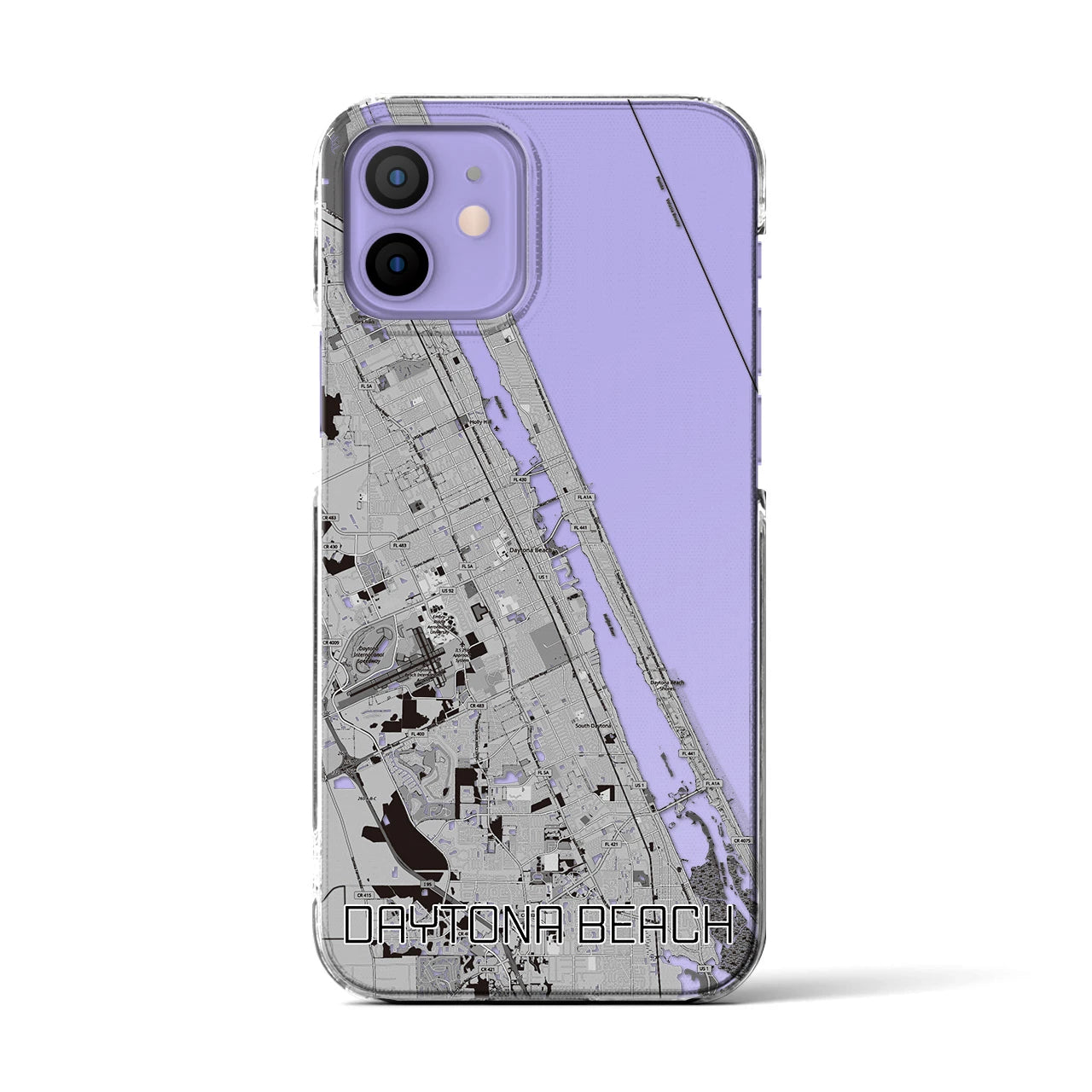 【デイトナビーチ(アメリカ)】地図柄iPhoneケース(クリアタイプ)