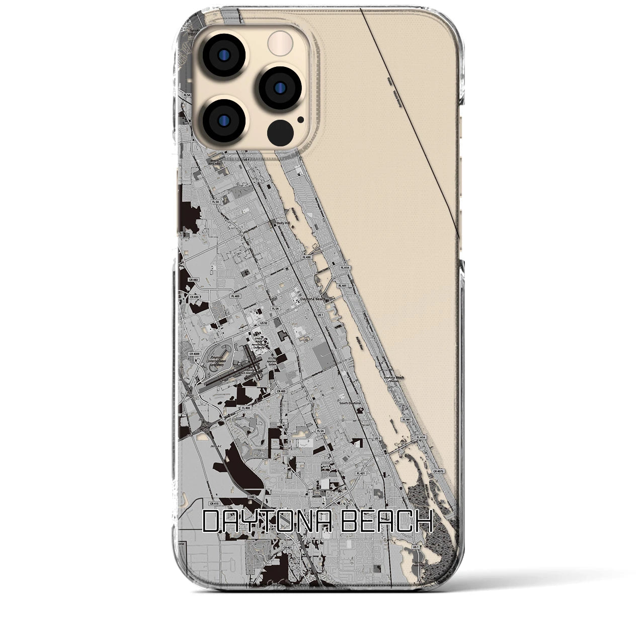 【デイトナビーチ(アメリカ)】地図柄iPhoneケース(クリアタイプ)