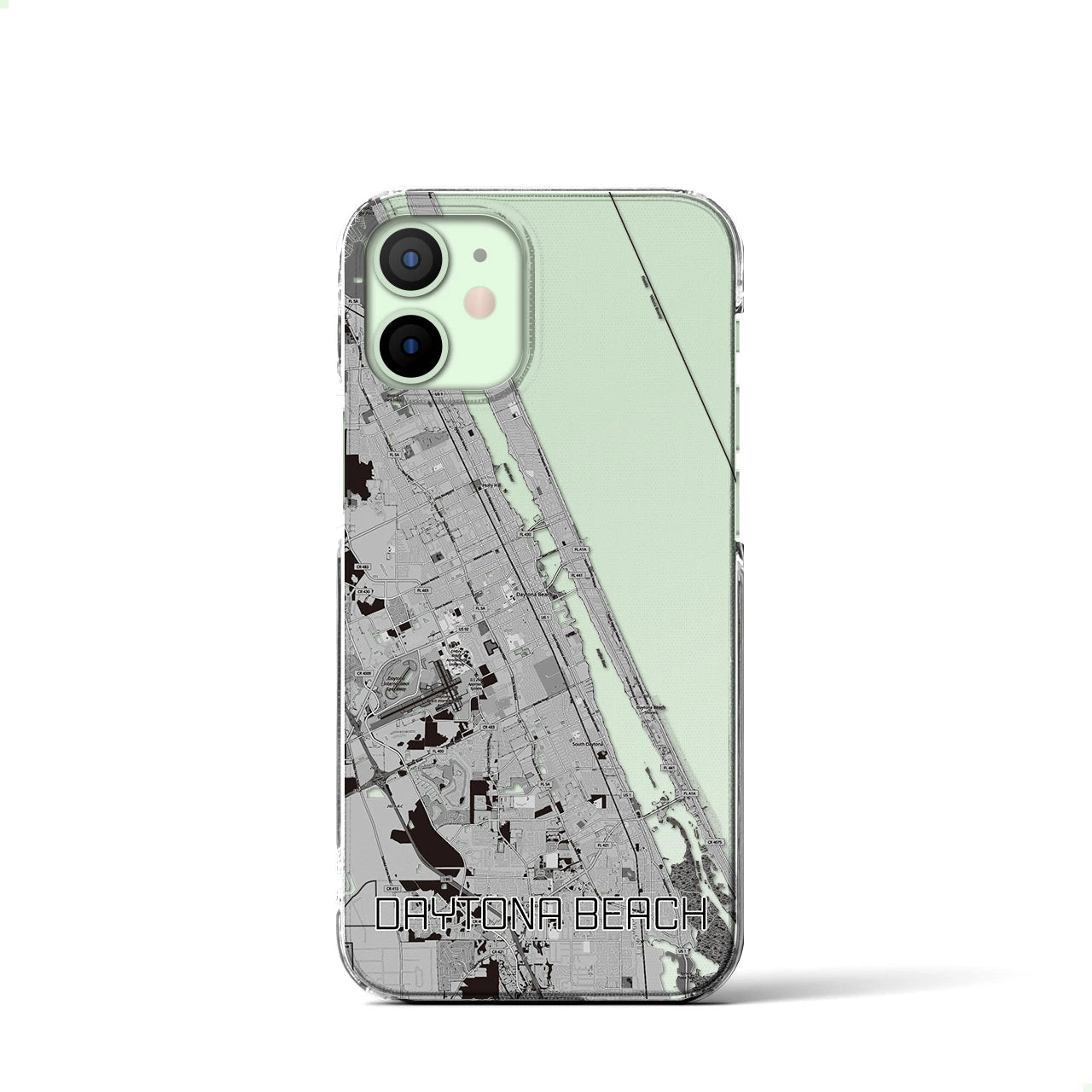 【デイトナビーチ(アメリカ)】地図柄iPhoneケース(クリアタイプ)