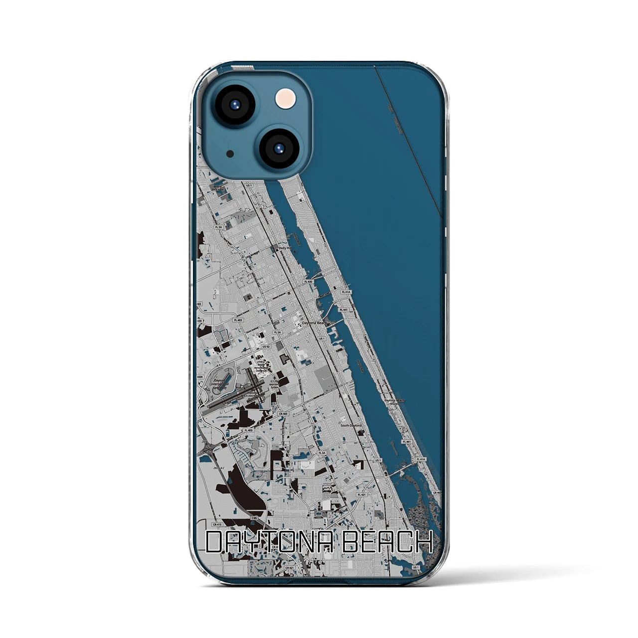 【デイトナビーチ(アメリカ)】地図柄iPhoneケース(クリアタイプ)